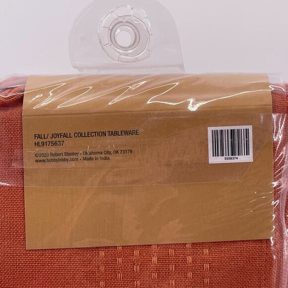 Robert Stanley Fabric Napkins Rustic Orange JoyFall Set of 4 Item #HL9175637 NEW - Picture 4 of 5